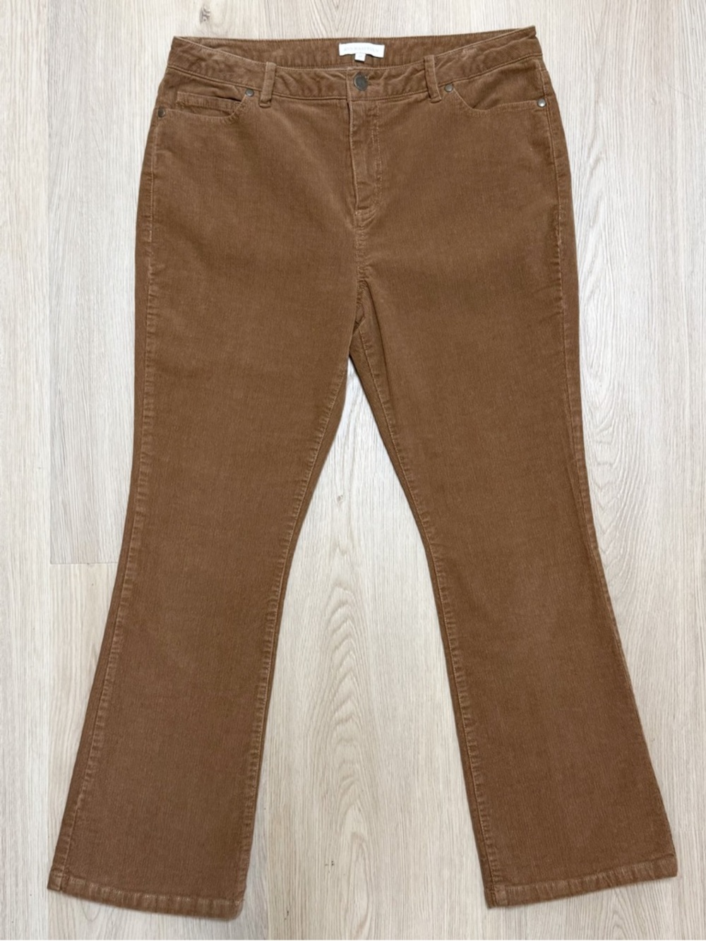 Ann Mashburn Brown Corduroy Bootcut Cropped Mid Rise Pants 29